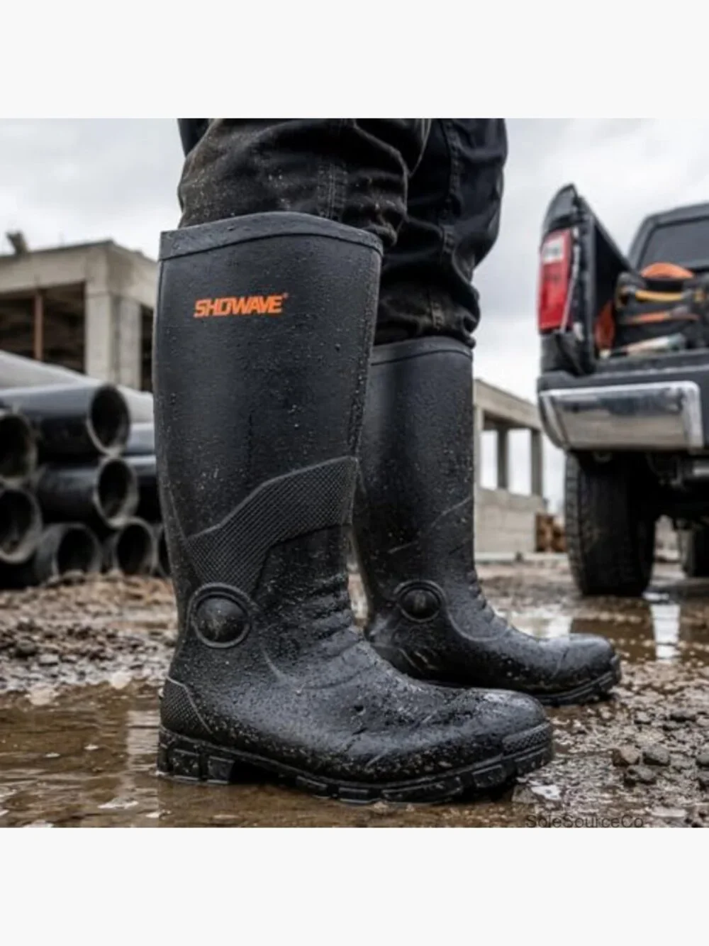 Men's Steel Toe Waterproof Work Boots Rubber